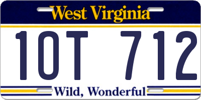 WV license plate 1OT712