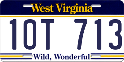 WV license plate 1OT713