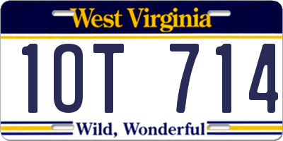 WV license plate 1OT714