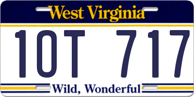 WV license plate 1OT717