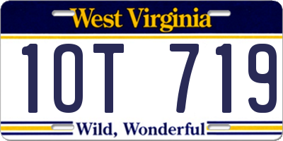 WV license plate 1OT719