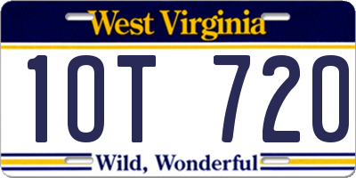 WV license plate 1OT720