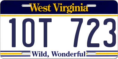 WV license plate 1OT723
