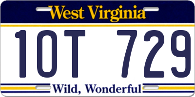 WV license plate 1OT729