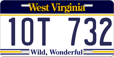 WV license plate 1OT732