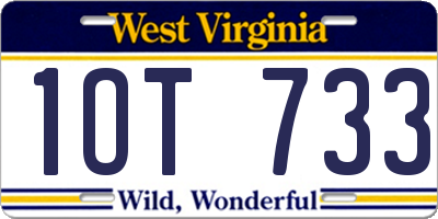 WV license plate 1OT733
