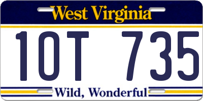 WV license plate 1OT735