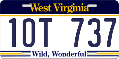WV license plate 1OT737