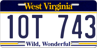 WV license plate 1OT743