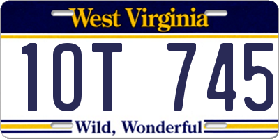 WV license plate 1OT745