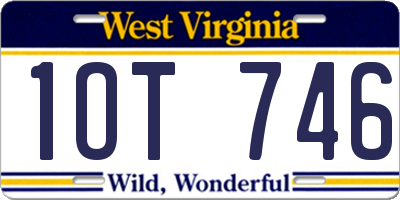 WV license plate 1OT746
