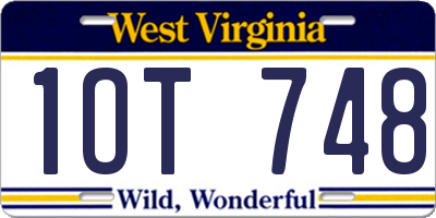 WV license plate 1OT748