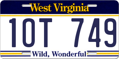 WV license plate 1OT749