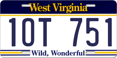 WV license plate 1OT751