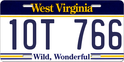 WV license plate 1OT766