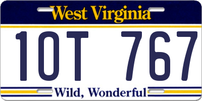 WV license plate 1OT767