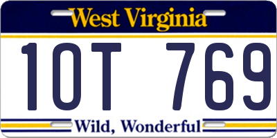 WV license plate 1OT769