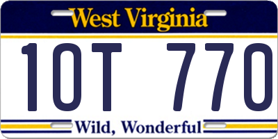 WV license plate 1OT770