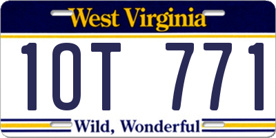 WV license plate 1OT771