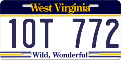 WV license plate 1OT772