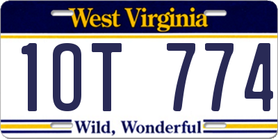 WV license plate 1OT774