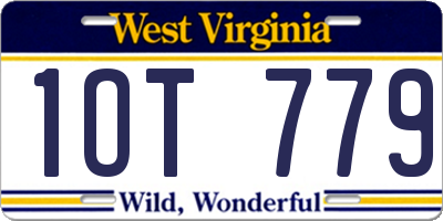 WV license plate 1OT779