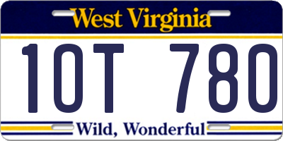 WV license plate 1OT780