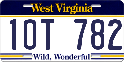 WV license plate 1OT782