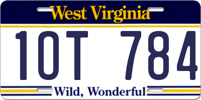 WV license plate 1OT784