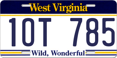 WV license plate 1OT785