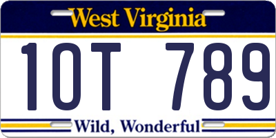 WV license plate 1OT789