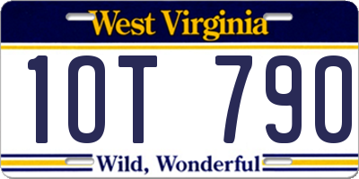WV license plate 1OT790