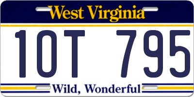 WV license plate 1OT795