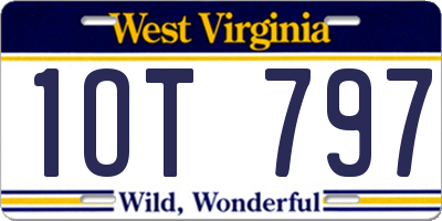 WV license plate 1OT797