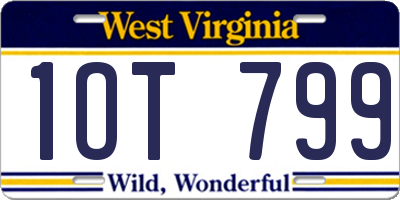 WV license plate 1OT799