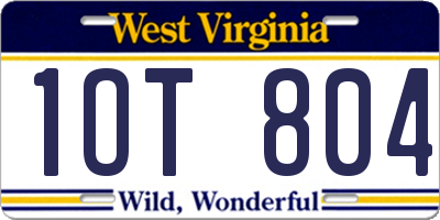 WV license plate 1OT804