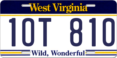 WV license plate 1OT810
