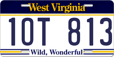 WV license plate 1OT813