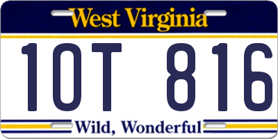 WV license plate 1OT816