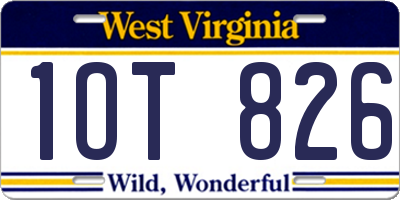 WV license plate 1OT826
