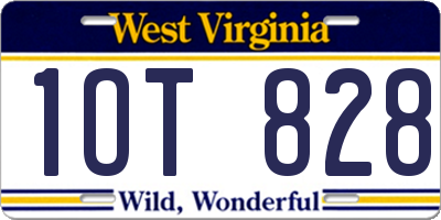 WV license plate 1OT828