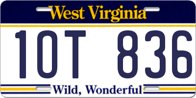 WV license plate 1OT836