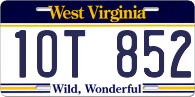 WV license plate 1OT852