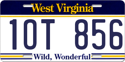 WV license plate 1OT856