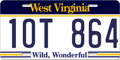 WV license plate 1OT864