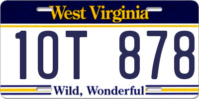 WV license plate 1OT878