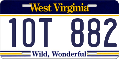 WV license plate 1OT882