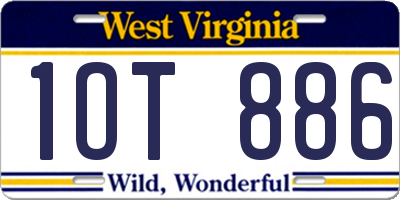 WV license plate 1OT886