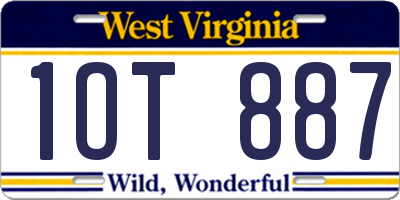 WV license plate 1OT887