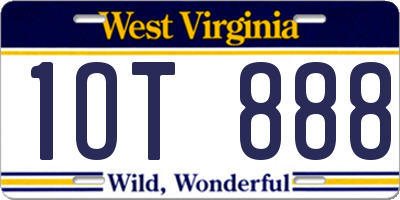 WV license plate 1OT888